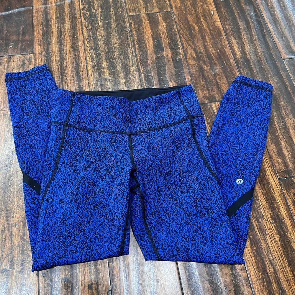 lululemon athletica Blue and Black Leggings